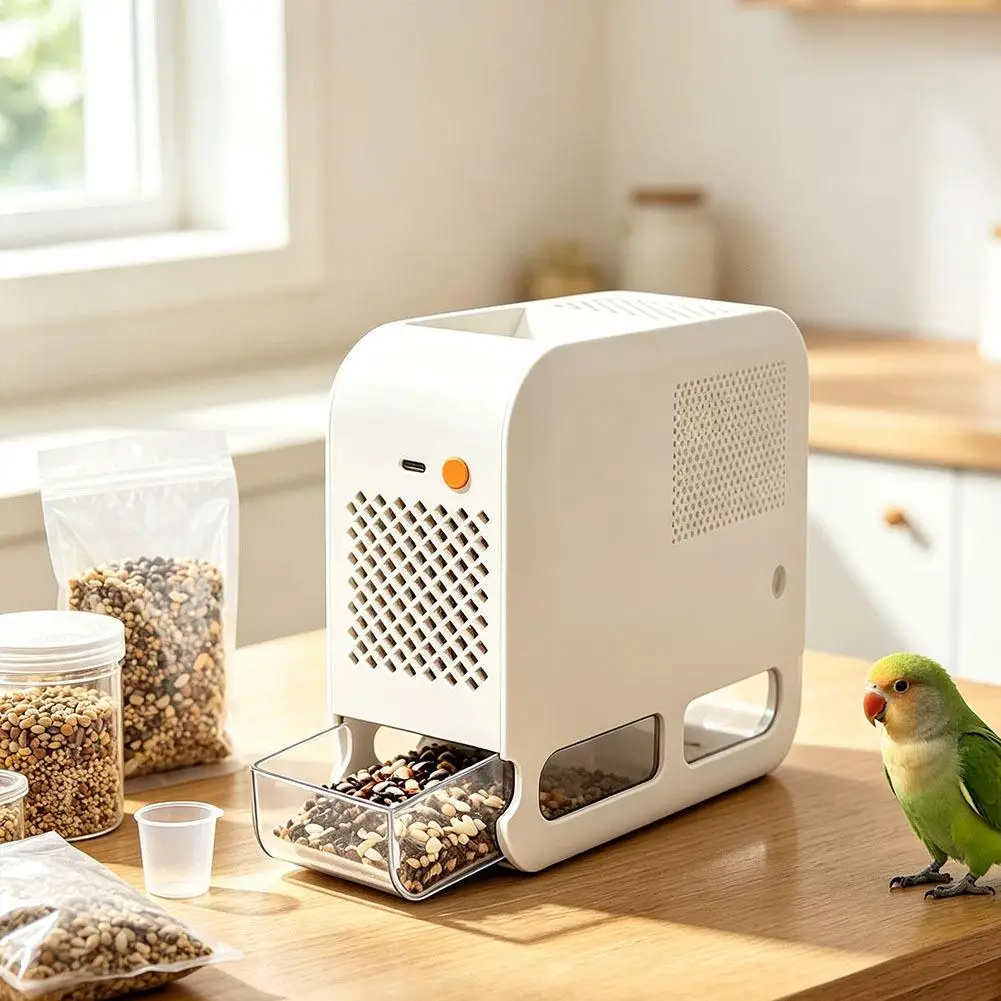 Elektrische Vogelfutter-Schalenblasmaschine mit einstellbarer Geschwindigkeit und Luftstrom, Vogelfutter-Separator, Getreide-Reiniger für Papageien und gemischtes Vogelfutter – Detail 5