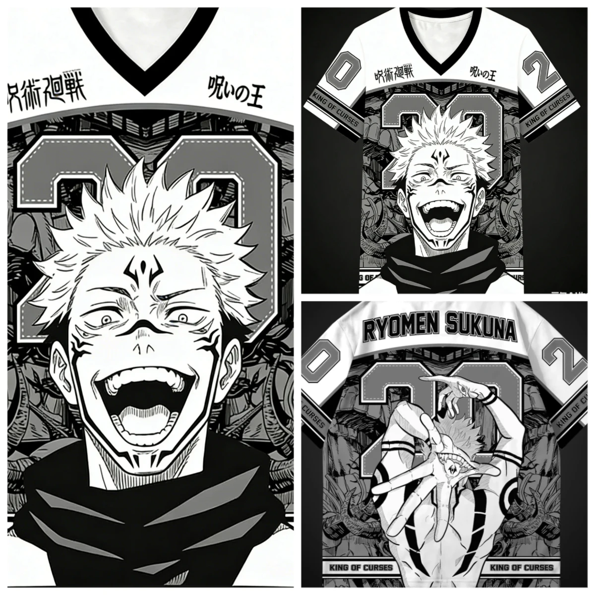 Derniers maillots Jujutsu Kaisen pour garçons, filles et enfants ; uniformes de football américain ; articles d'anime ; chemises à manches courtes