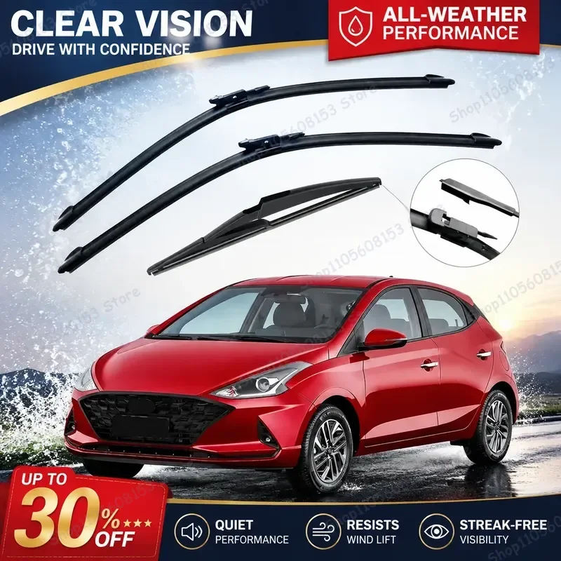 For Hyundai HB20 2020–2025 Front Rear Windshield Wiper Blades 26 14 11 Inch All Weather Replacement Wipers for Car