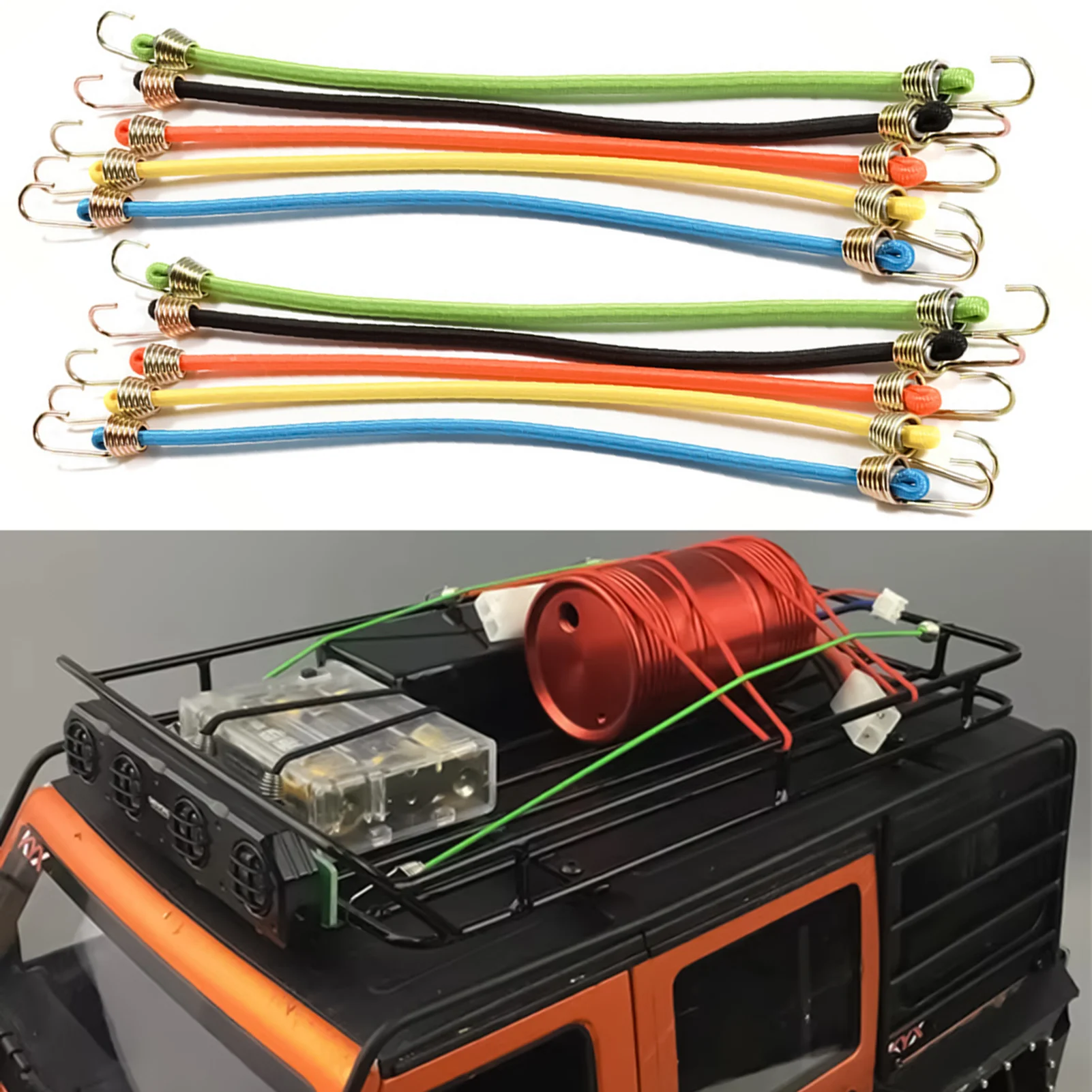 Elastic Bungee Cords Latex Stretch Fixing Rope Heavy Duty for Camping Home Organization Mixed Colors 10pcs Durable Gear