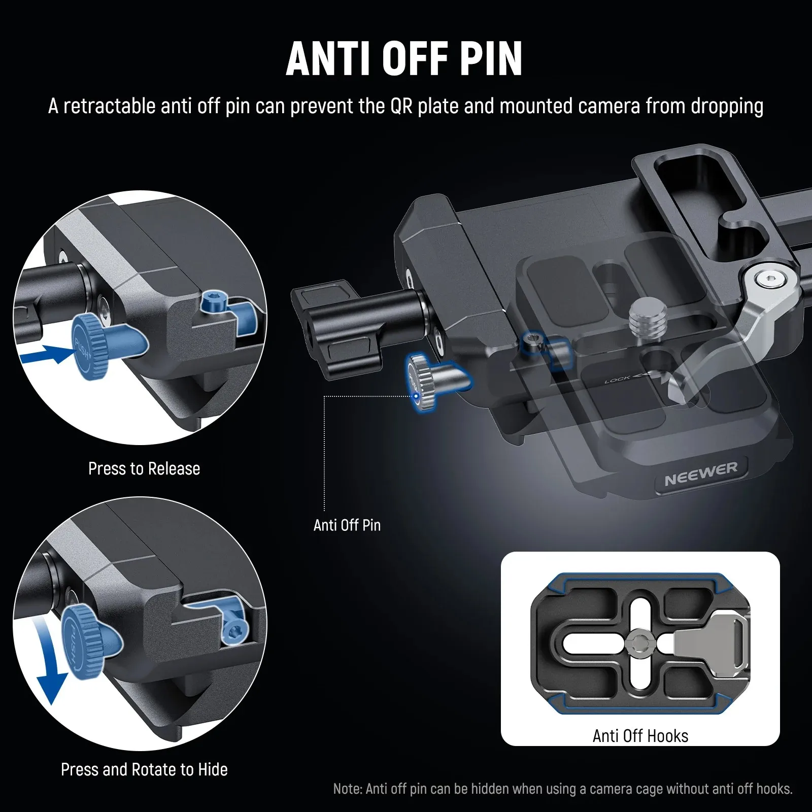 NEEWER PS015 Pro Foldable V Mount Battery Plate With Arca Quick Release Baseplate 10106370 썸네일 3