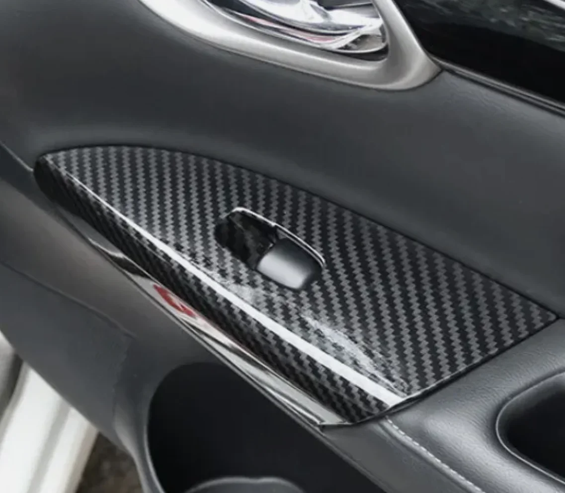 4X Carbon Fiber Window Lift Panel Switch Cover Trim For Nissan Sentra 2013-2019