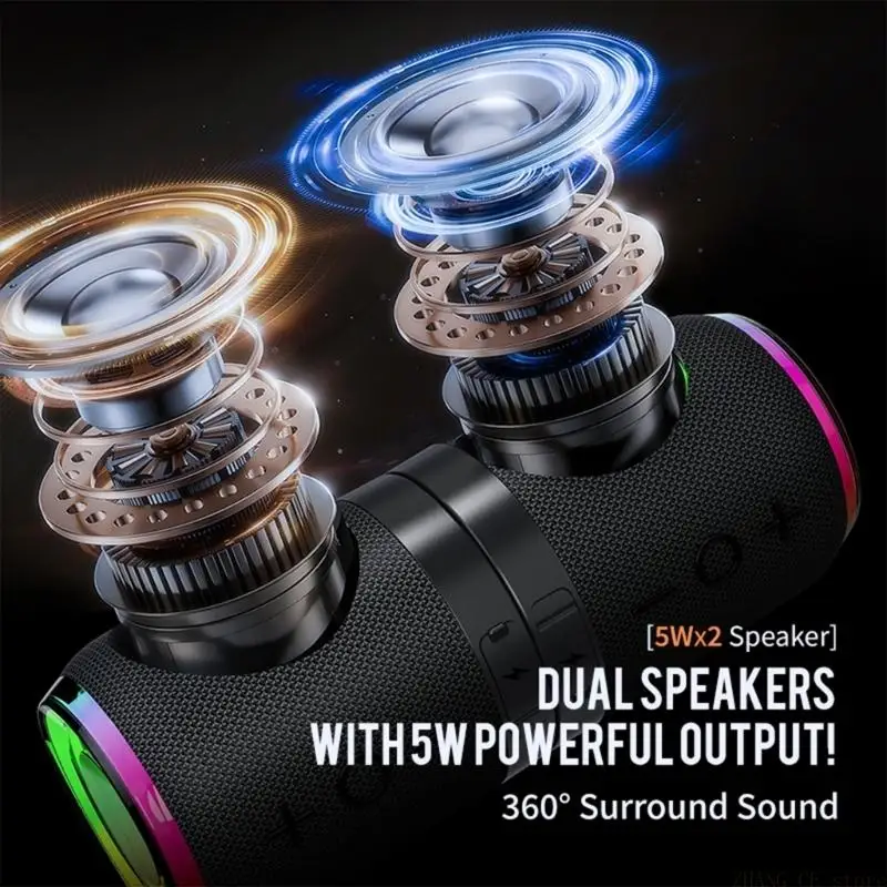 M5TD 2 In 1 Wireless Speaker With ABS Fabric Cover 2000mAh Energy Cell And 10M Wireless Reach For Immersive sound