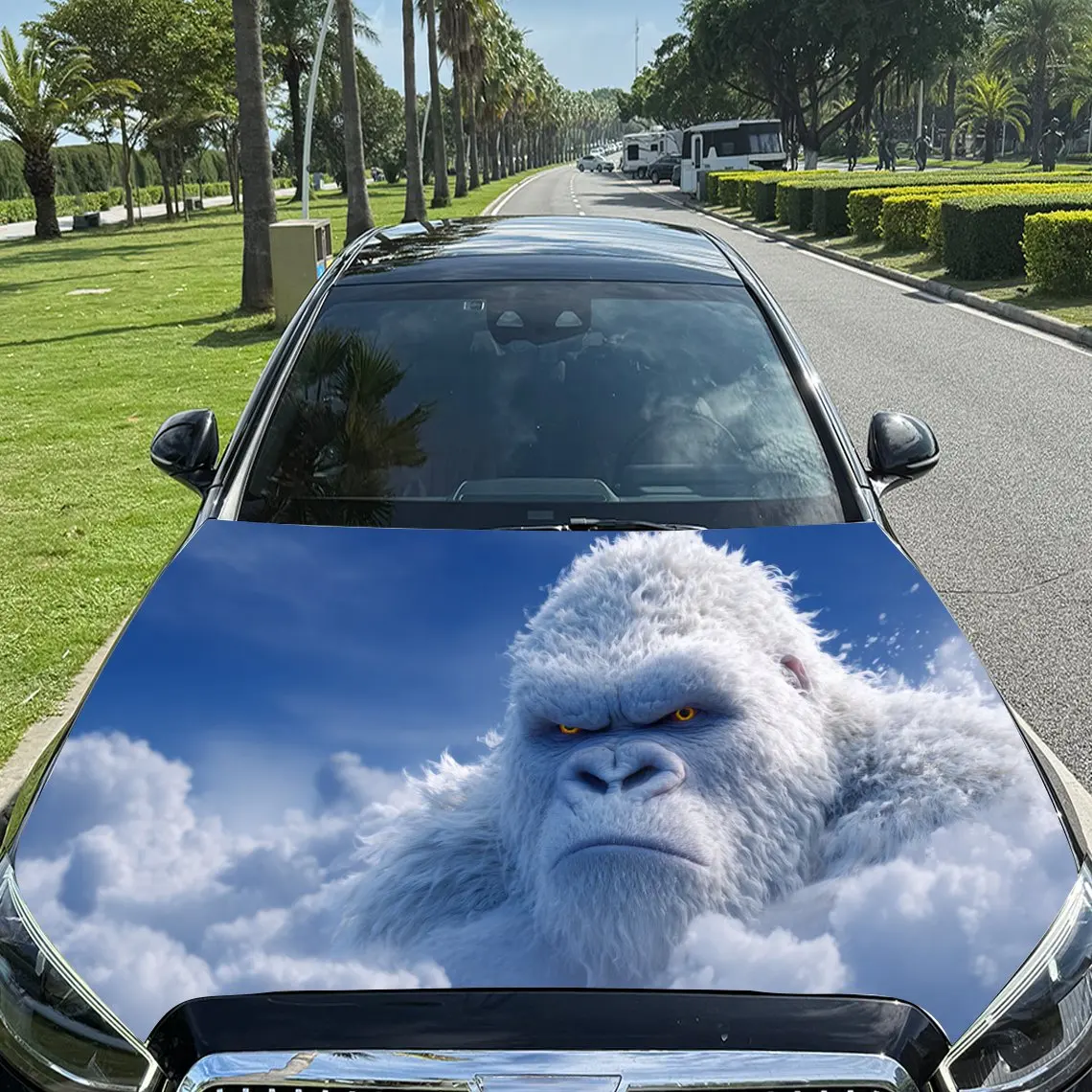 

Cloud Gorilla Car Hood Wrap - PVC Vinyl Sticker, Auto Graphic Bonnet Decal, Stylish Truck Accessory, Vehicle Decoration Gift, Tr