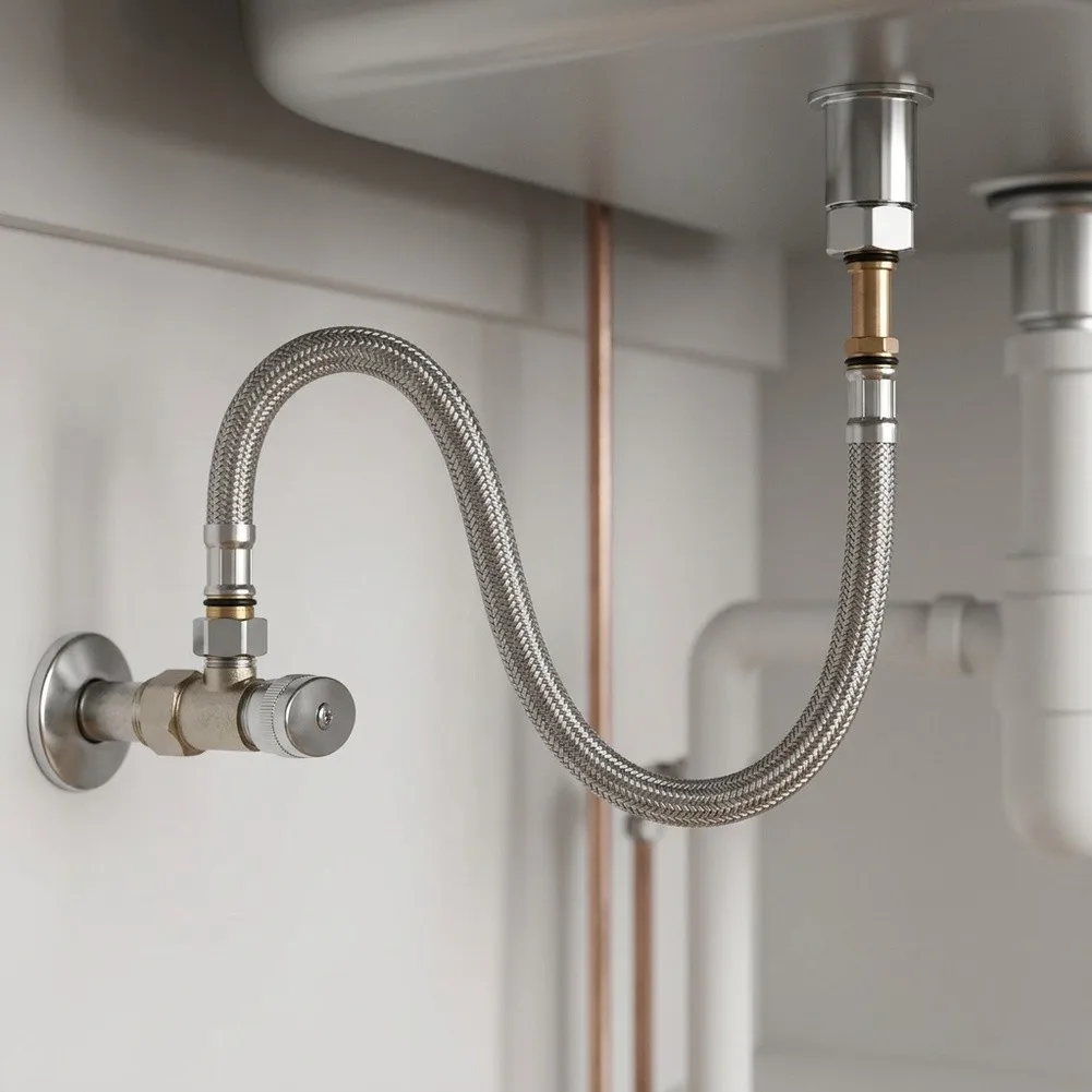 Push Connect Water Line Stainless Steel Hose Kit For Daily Kitchen Use 304 Stainless Steel Material Rust Resistant Design