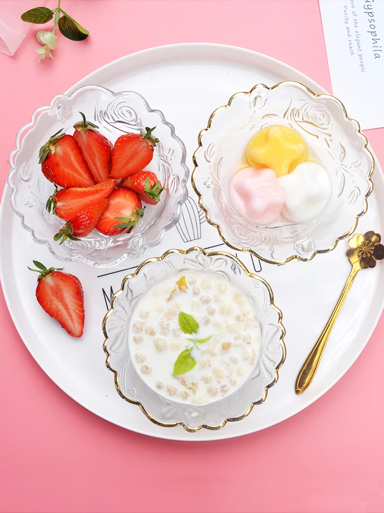 

Элитная хрустальная супница, стеклянная чаша для десертов, серебряная чаша для каши для домашнего использования, посуда для изысканных ужинов, хрустальная чаша для сладких супов