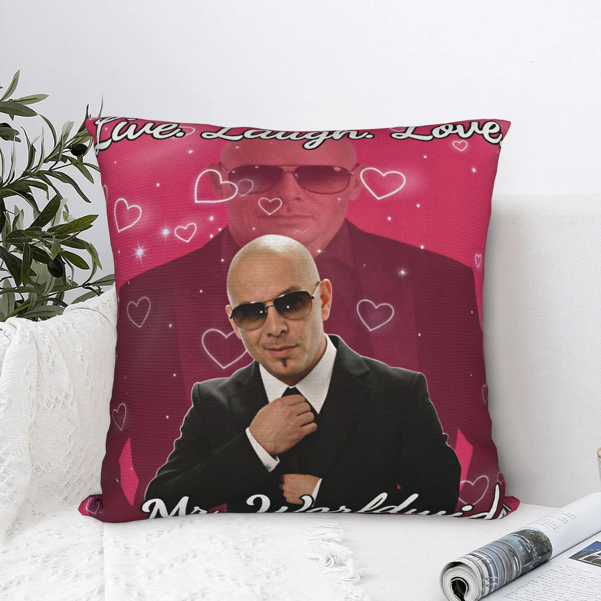 Pitbull Mr Worldwide Tour Pillow Cover  Soft Cushion Cover Novelty Pillow Case For Wedding Party Home Decor