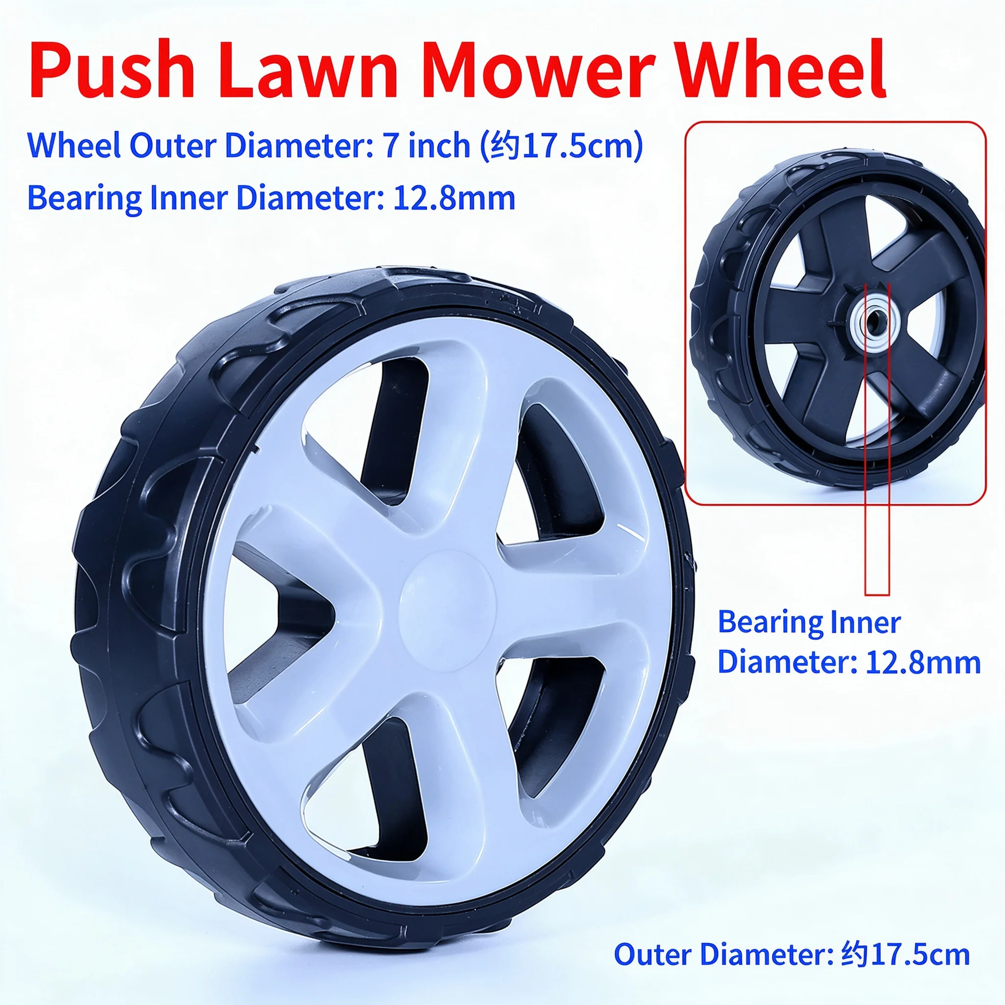 7/8/10 Inch Lawn Mower Wheels Replacement for Honda GXV160 HRJ216, Push & Self-Propelled Mower Wheel Garden Lawn Tool Parts