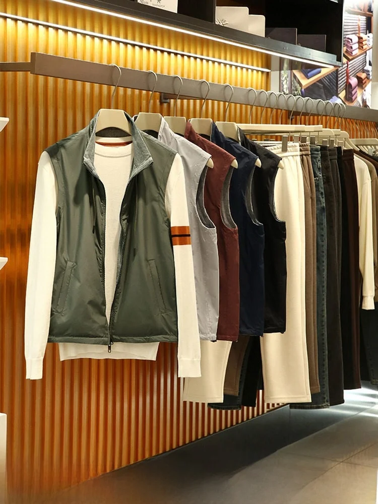 

Ультралегкий мужской жилет из водонепроницаемой ткани с двусторонним использованием, воротником-стойкой, приталенный крой, молодежный стиль, осенняя коллекция