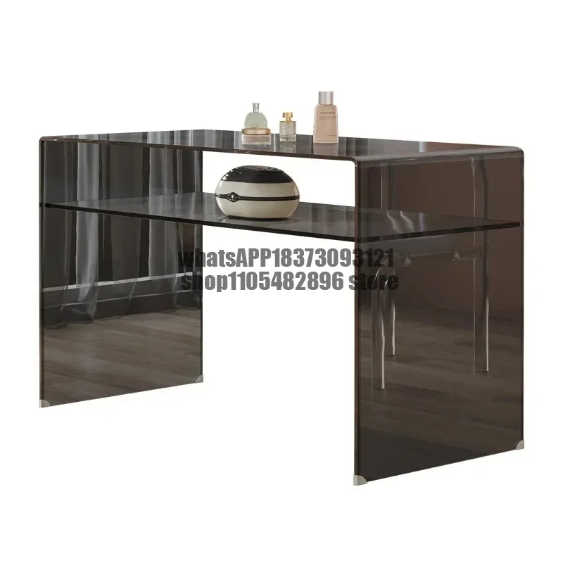 Internet celebrity light luxury manicure table and chair set single small simple modern double table manicure shop glass table f