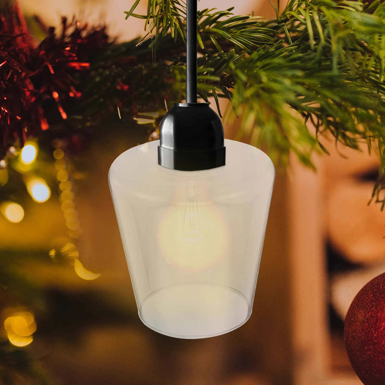 Clear Glass Cylinder Lamp Shade for E27 Bulbs – 4.2cm Diameter, Compatible with Table, Chandelier, Pendant & Wall Sconces