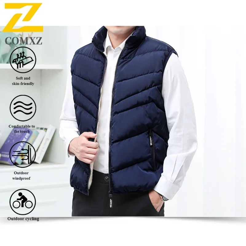 سترة حرارية قابلة للعكس للرجال عبر الحدود للشتاء تحافظ على الدفء سترة مبطنة بالصوف مع شيرلينغ للارتداء اليومي الداخلي والخارجي