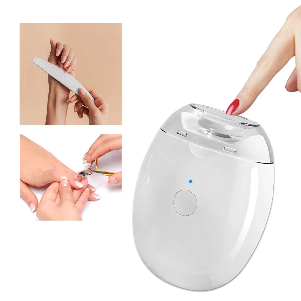 2 IN 1 Electric Nail Clipper Cutter With LED Light Automatic Nail Grinder Trimmer For Baby Adult Mini Manicure Tools Nail Care