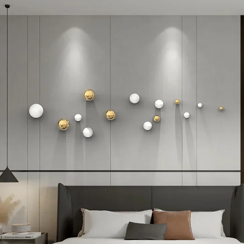 Nordic Stainless Steel Ball Living Room Wall Decoration Ball Home Accessories Hotel Commercial Space Shop Wall Hanging