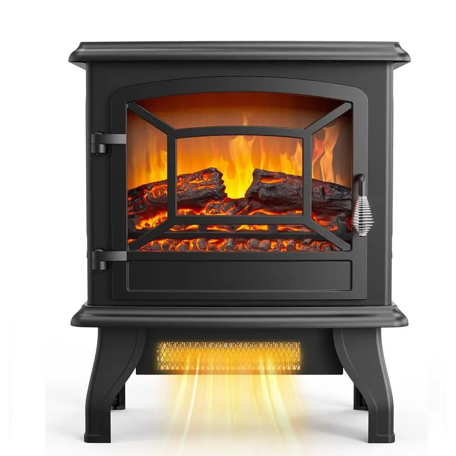 

Electric Fireplace Stove, 20H Freestanding Electric Space Heater with Temperature Adjustable, Realistic Flame Effect amp Overhea