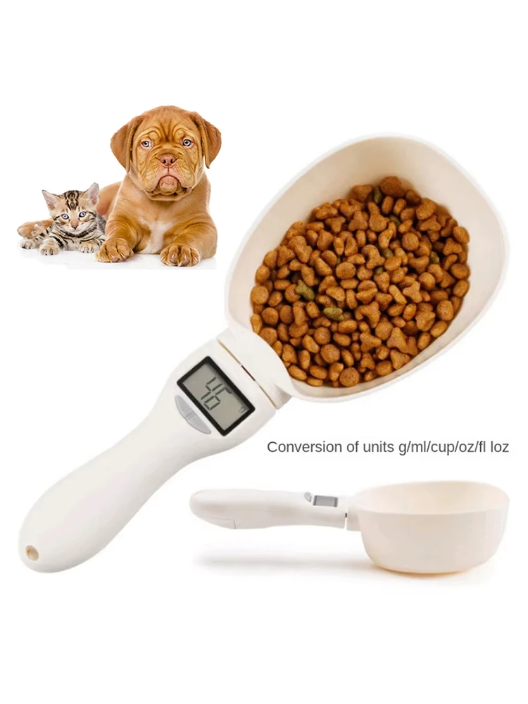 Pet Food Measuring Scoop Electronic Dog Cat Food Measuring Spoon Digital Spoon Scale Kitchen Food Scale with LED Display