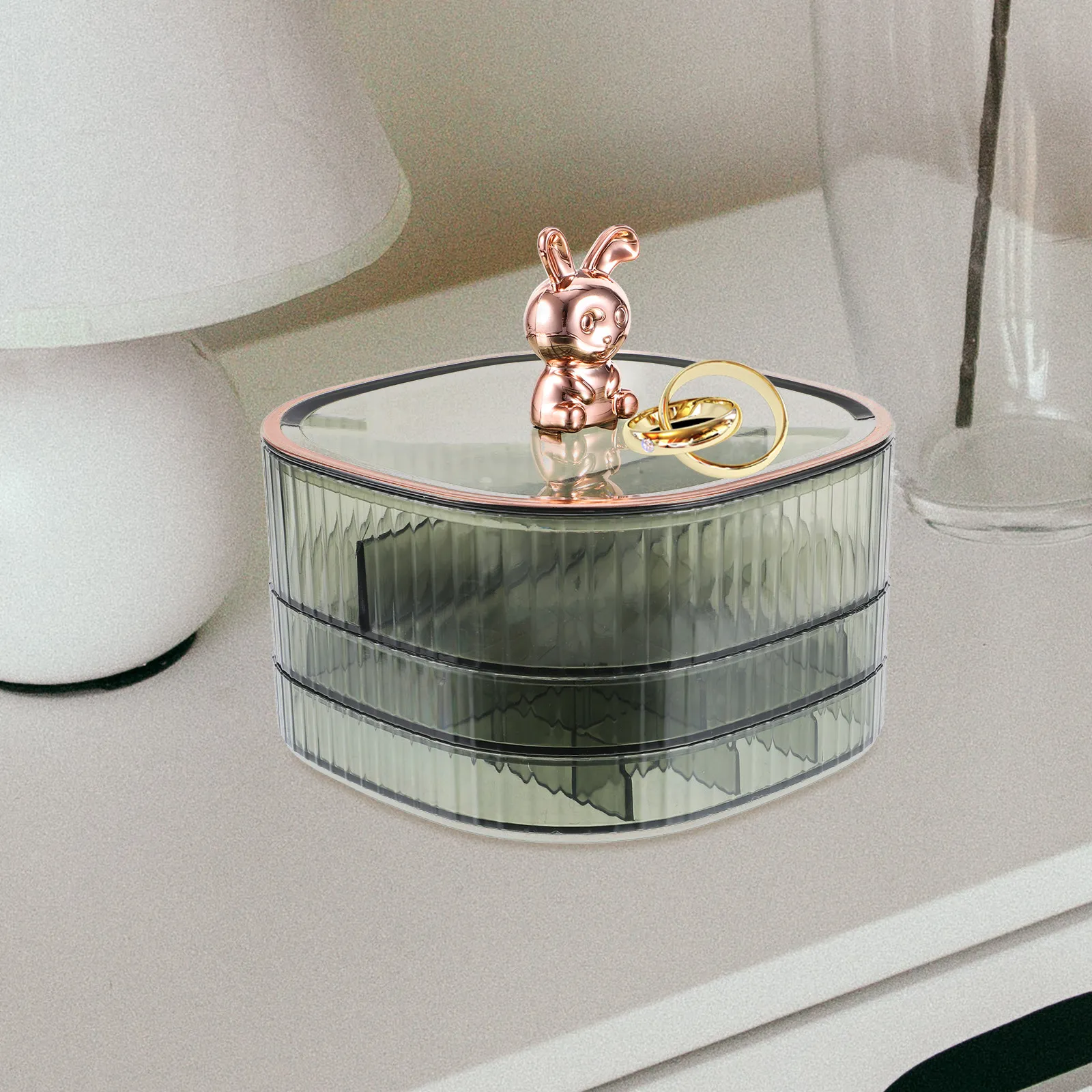 

Multi-Layer Jewelry Storage Box ABS Material Jewelry Organizer Decorative Case Display Stand for Rings Necklaces Bracelets