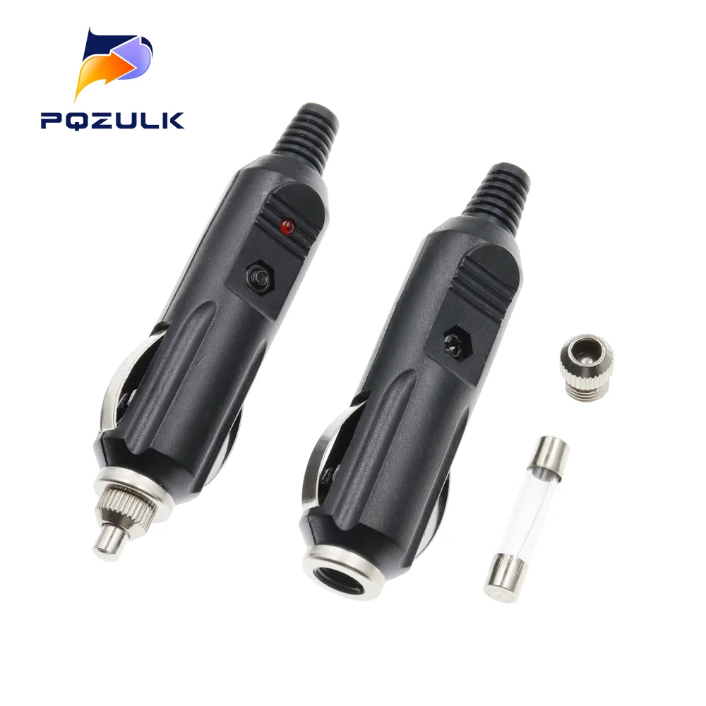 100PCS 12/24V Auto 180W Replacement Car Cigarette Lighter Power Plug DC Adapter Charger Built-in 10A Insurance Tube