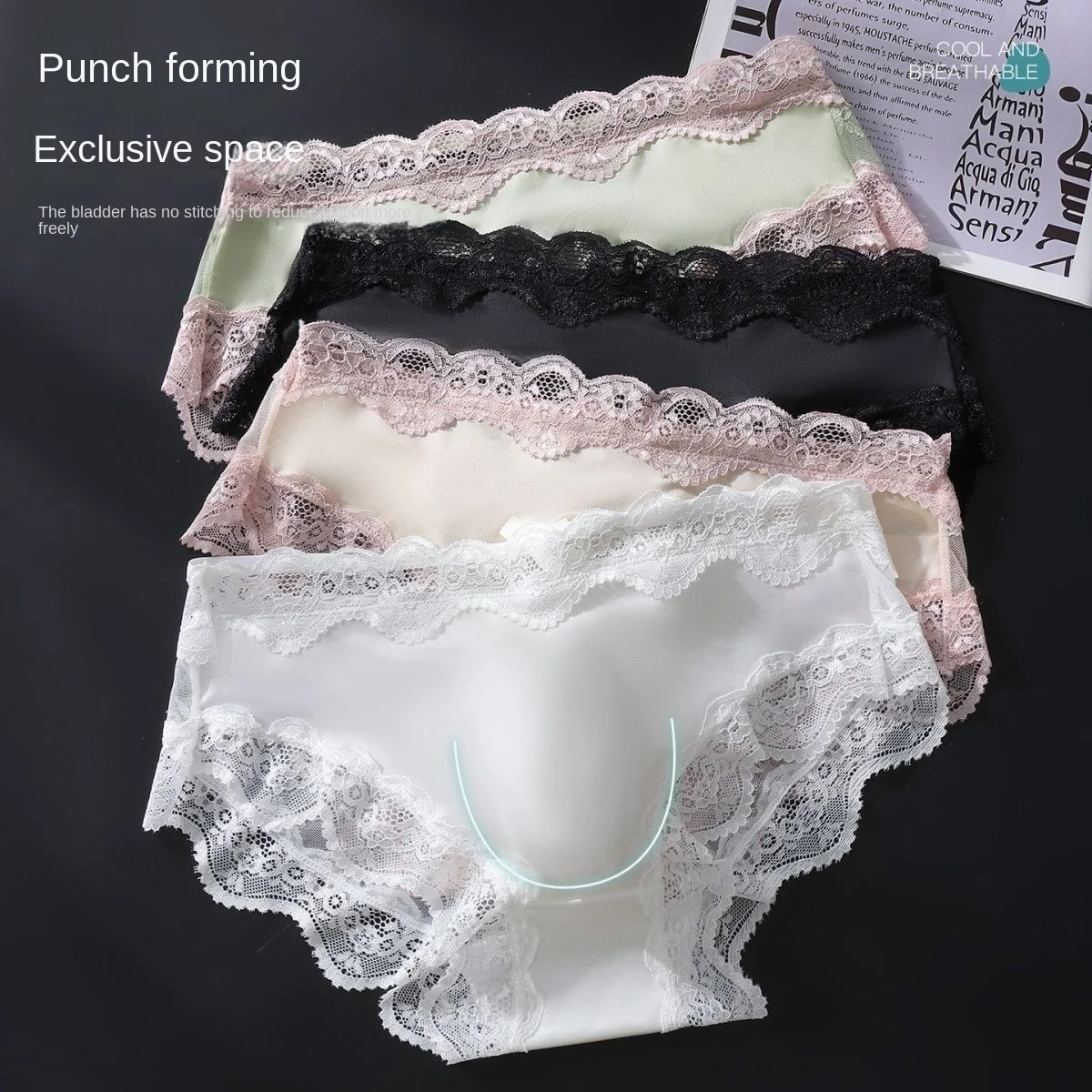 

New Men's Lace Trim Breathable Briefs Men's 3d Pouch High Elastic Breathable Men's Underwear