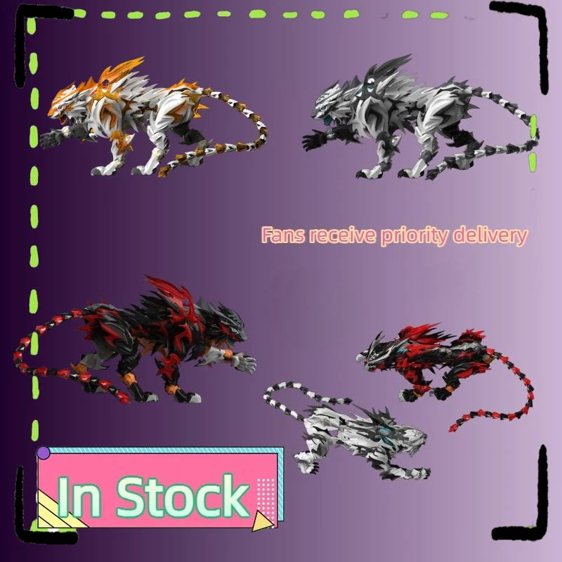 

【In Stock】Ancient Mythical Beast White Tiger/Mojing Immortal Ancient Black and White Tiger/Red Striped Black Tiger Assembly Toy