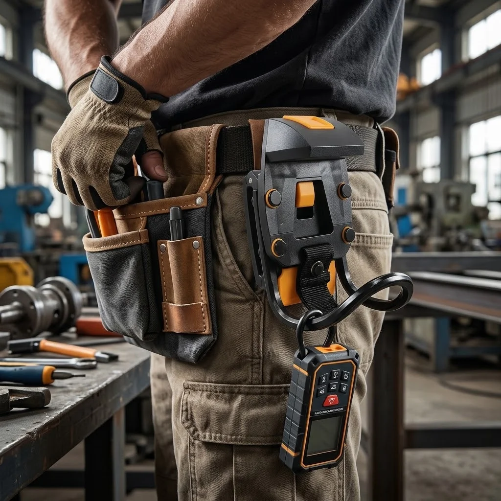 TOOLSTARKING Quick‑Release Hammer Holder Modular Hammer Loop Tool Belt Clip Waist Hanger,Detachable Base Bracket for Carpenter