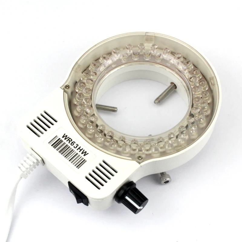 Mikroskop 56 LED-Ringlicht-Beleuchtungslampe, 0–100 % verstellbare Lampe, LED-Kreislicht für Industrie, trinokulares Stereomikroskop