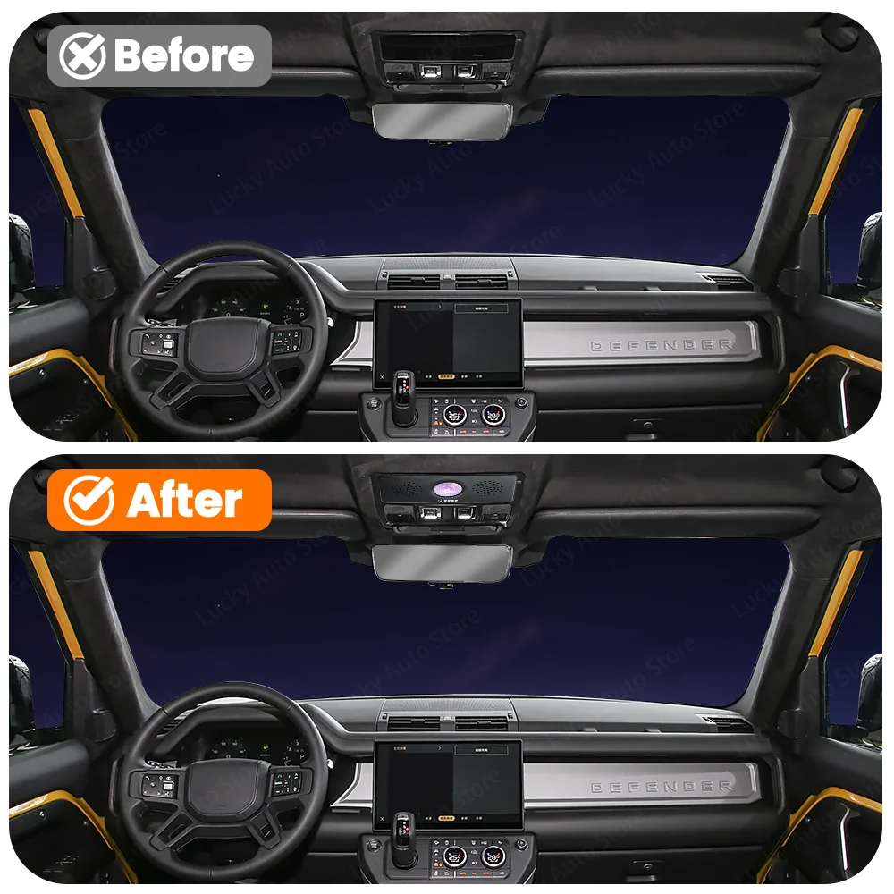 For Land Rover Defender LED 10 Color Ambient Light Carbon Fiber Roof Speaker 90 110 130 Indoor Horn Decorative Light Refit Parts