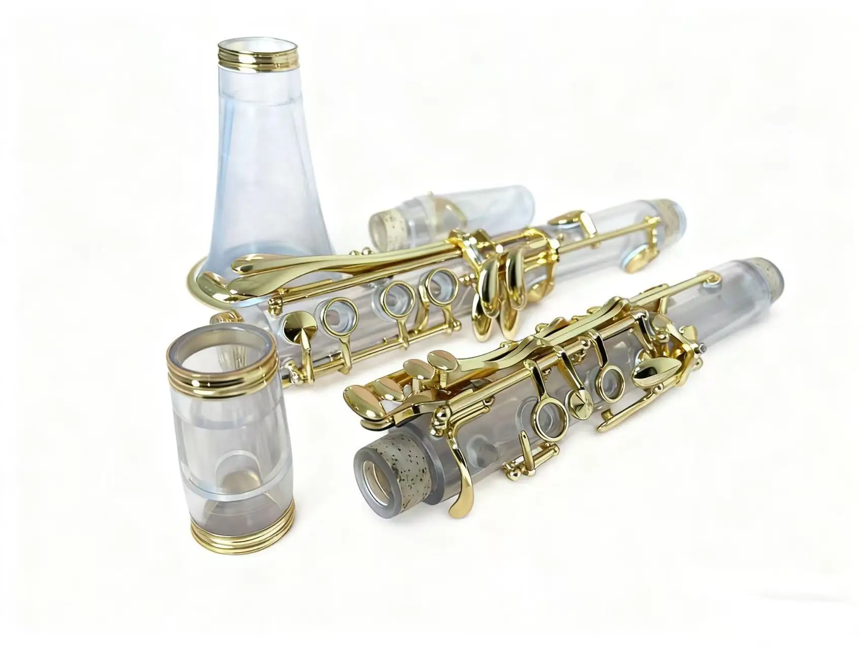 Transparent Acrylic Gold-plated Copper-Nickel Key BB-tone 17-key Clarinet