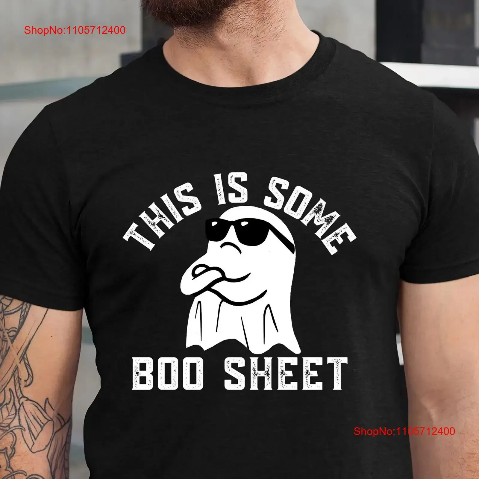 This Is Some Boo Sheet T Shirt Funny Halloween Ghost vintage Washed Casual Versatile fashion streetwear Top For Everyday Wear