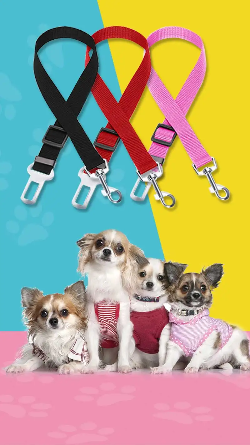 Verstellbarer Sicherheitsgurt für Haustiere (Katze/Hund) im Auto, Fahrzeug-Hundegurt mit Clip, Sicherheitsleine, Hundehalsband, Hundezubehör – Detail 1