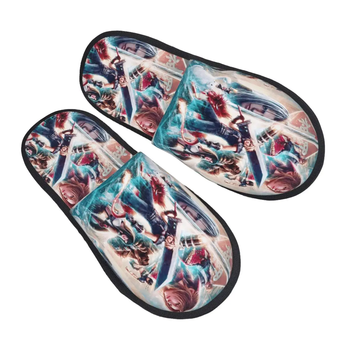 

Custom Print Women Game Finals Fantasy Japan Fantasy Video House Slippers Warm Memory Foam Fluffy Slipper Indoor Outdoor Shoes
