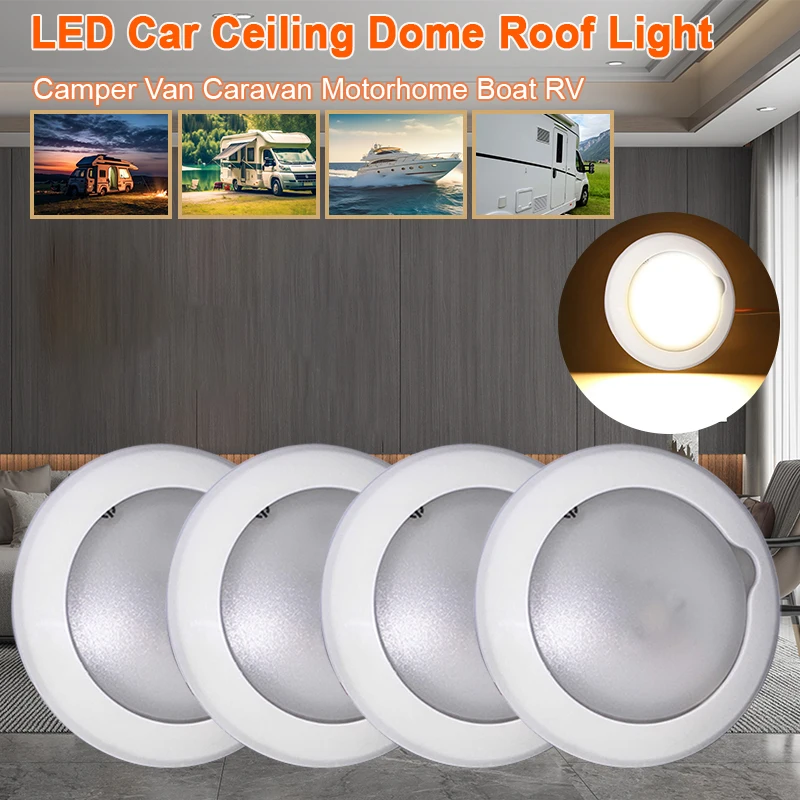 95/150MM RV Trailer Boat Dimmable LED Ceiling Dome Roof Light Interior Down Lamp 9-30V Waterproof RV Lamp Caravan Accessory