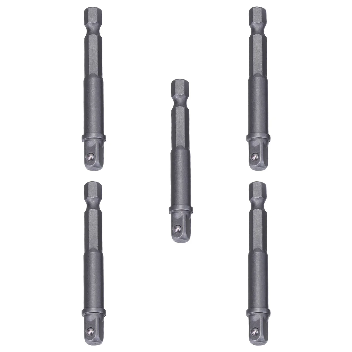 5 шт., 6,35 мм, шестиугольная ручка, удлинитель с квадратной головкой, 65 мм, серебряный шарикоподшипник, дизайн, универсальный адаптер для электроинструментов