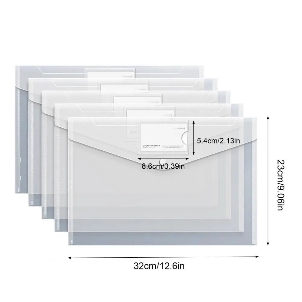 

10 Pcs Plastic Envelope File Folder Clear A4 Letter Size Document Organizer With Snap Button For Home Office Business Travel