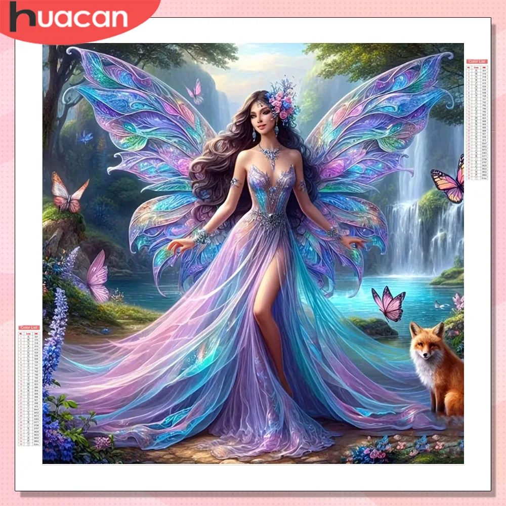 

HUACAN Diamond Mosaic Novelties 2026 Woman Portrait Diamonds Painting Butterfly Animal Full Drill Rhinestones Pictures