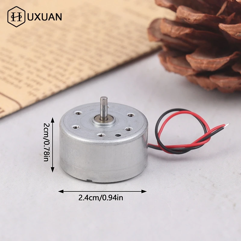 RF-300EA-1D390 DC 1,5 V 3V 5V 6V 7250 об/мин мини бесшумный 24 мм круглый Шпиндельный двигатель Драгоценный Металлический щеточный двигатель DIY Игрушечная модель на солнечной энергии