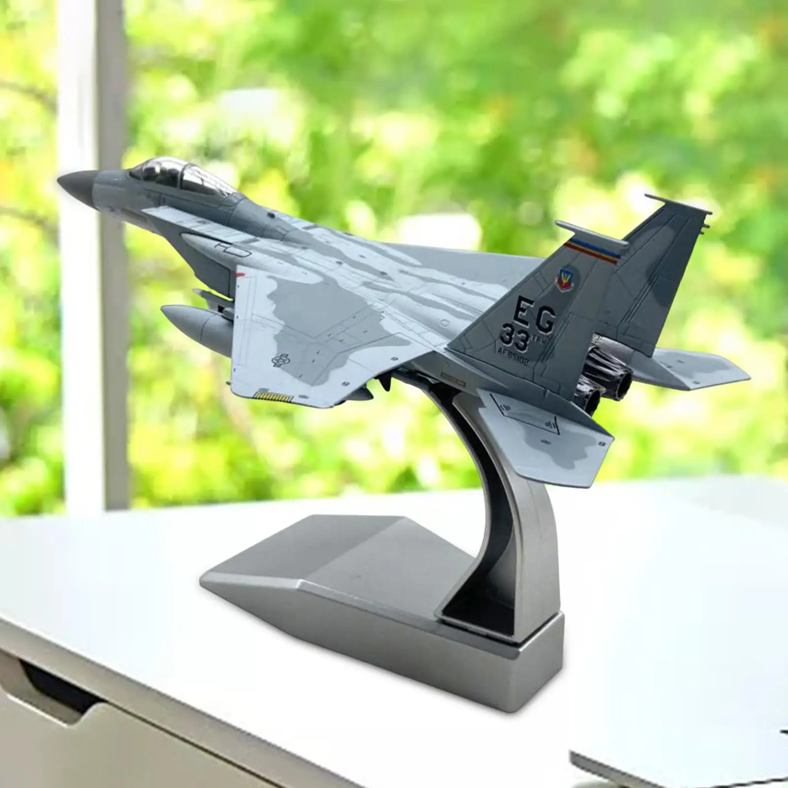 1: 100 Skala Paduan US F-15C Strike Pesawat Tempur Model Miniatur Pesawat Kokoh Diecast Logam Model Pesawat Mainan untuk Koleksi