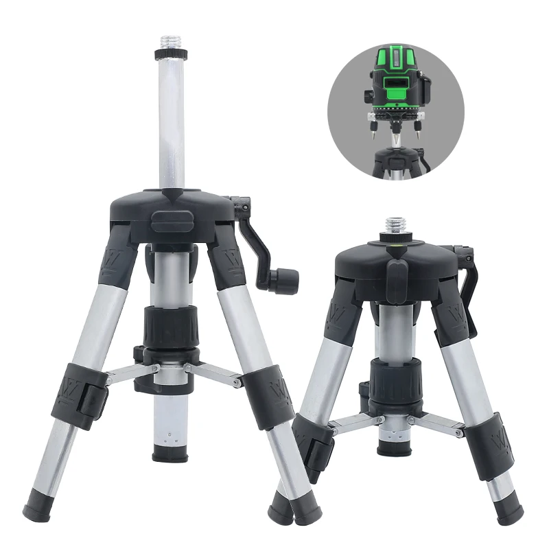 Height-adjustable Metal Tripod for Laser Level 5/8 inch Mounting Thread 24-41cm Aluminum Alloy Holder Line Laser Accessories