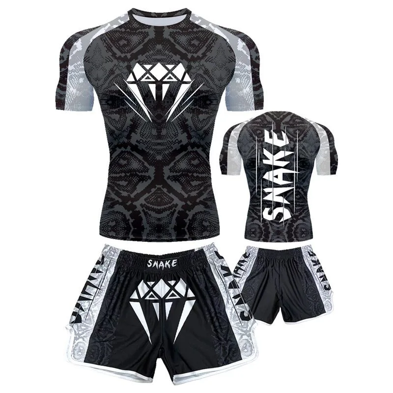 2024 New MMA Boxing Short Sleeve Children's Suit Sports Men's and Women's UFC Fighting Breathable Quick Drying Training Set