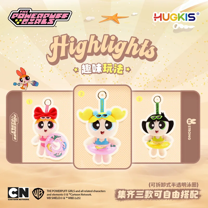 Niedliche The Powerpuff Girls Blossom Bubbles Pp Baumwolle gefüllte Plüschpuppe Schlüsselanhänger Mädchenhaftes Herz Rucksack Dekoration Puppen Geschenke