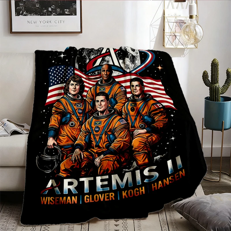 Artemis II 2026 Rocket Launch Flannel Blanket, Artemis 2 Journey Around The Moon, Space Enthusiast Gift, Mission