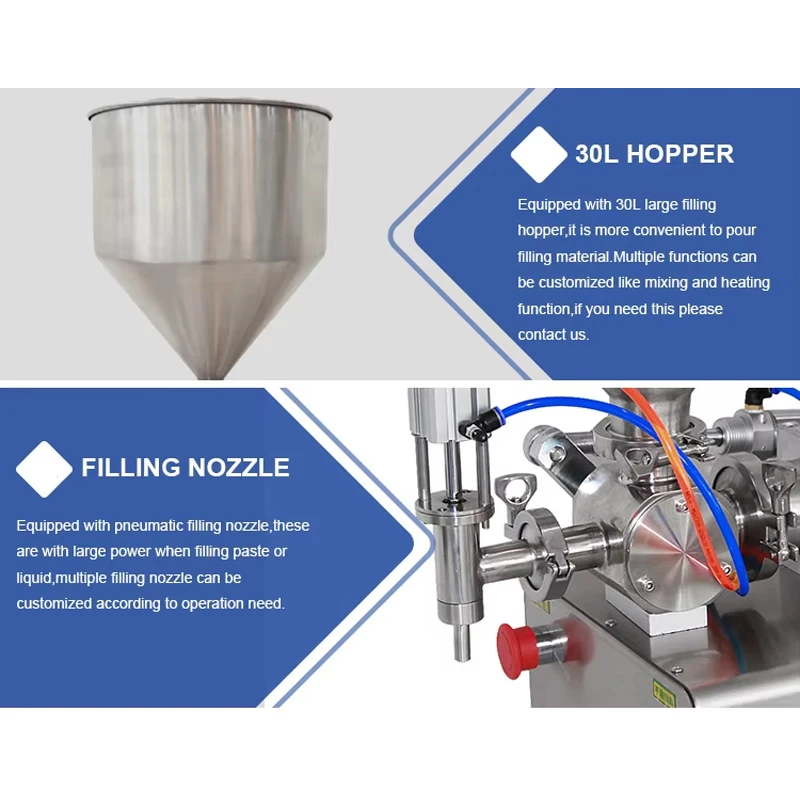 Single Head Pneumatic Chili Sauce Paste Filling Machine Quantitative Sauce Packaging Machinery