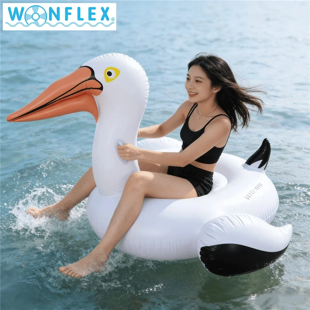 Galleggiante Gonfiabile Pelican Wonflex, Giocattolo Divertente per Piscina, Decorazione per Feste, Cerchio Galleggiante Estivo per Spiaggia, Zattera per Adulti e Bambini