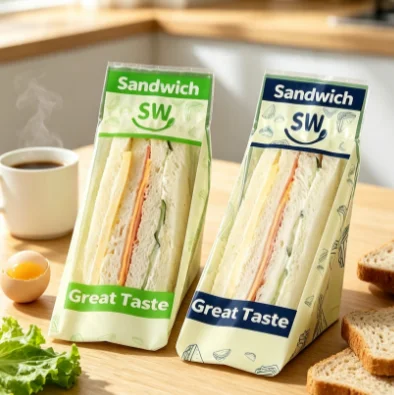 100Pcs Transparent Plastic Disposable Triangle Sandwich Bags Easy Tear Bread Wrappers Wedding Snack Packaging Bags
