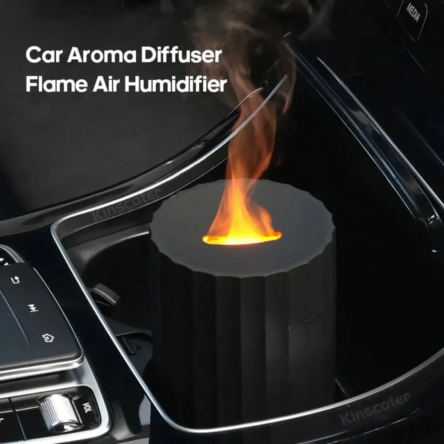 

Enhance Your Mood with LED Light Car Essential Oil Aromatherapy Diffuser Flame Humidifier - Auto Air Purifier and Air Freshener