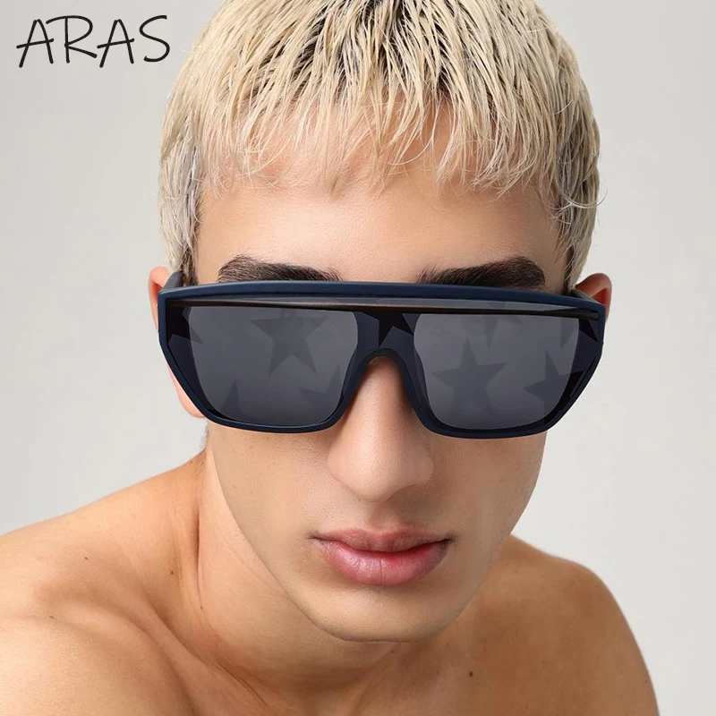 Oversized One-Piece Shield Punk Sunglasses Women 2026 Luxury Brand Classic Metal Shades Windproof Outdoor Eyewear For Men UV400