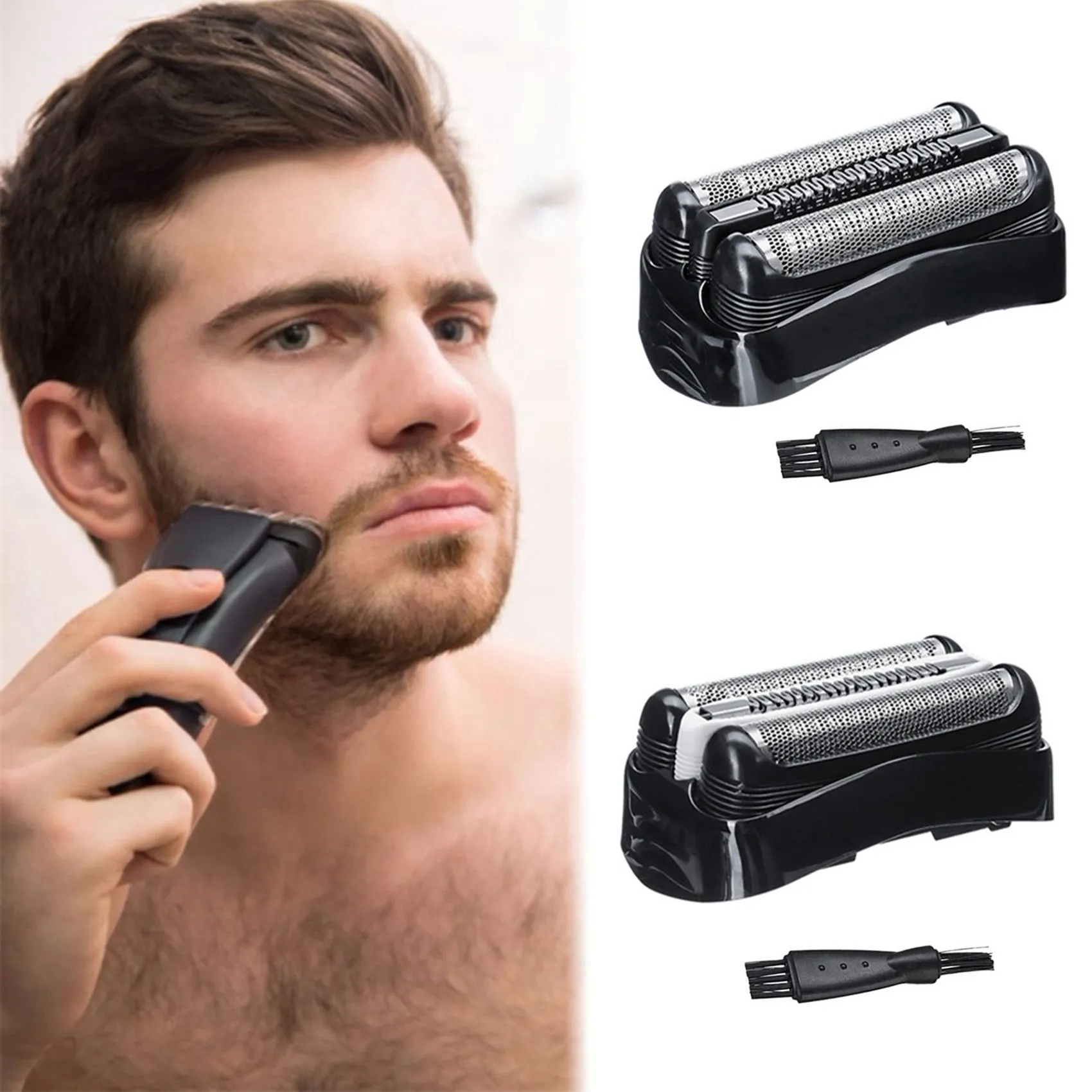 2PCS 21B/32B Shaver Foil&Cutter Set Economical Replacement Shaver Head for Braun Series 3 Electric Razors 301S 310S 320S