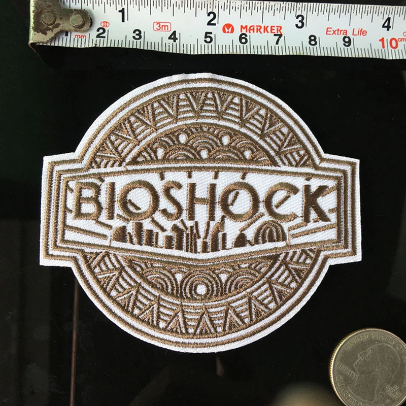 Bioshock Embroidery Patches Iron on Sticker for Clothes Jacket Bags Sew Applique DIY Accessory Punk Parches Letters Patch Badge