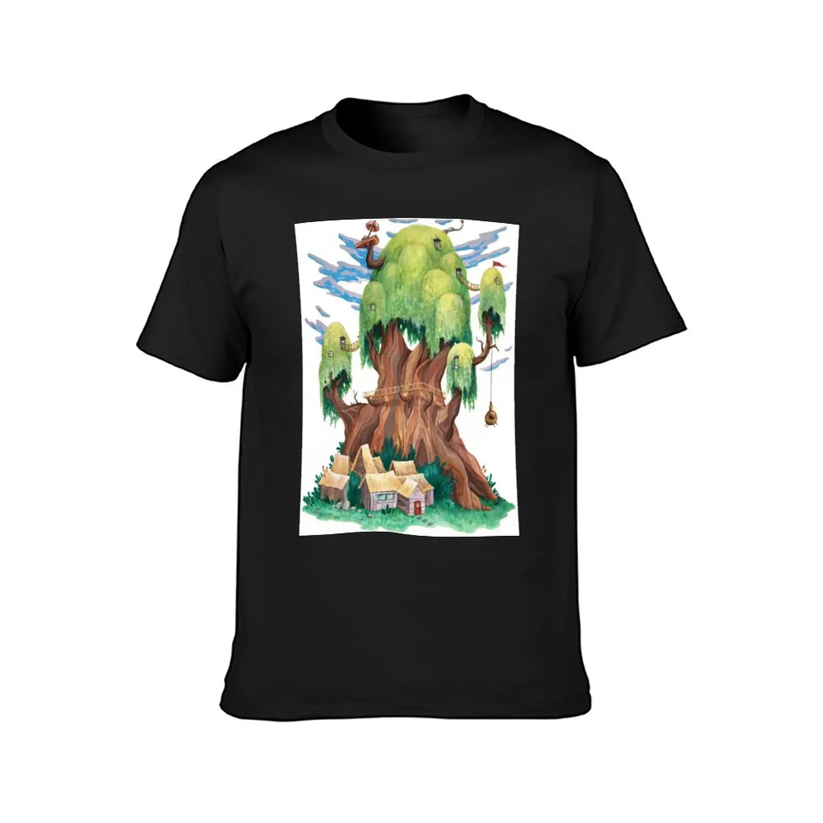 AdventureTime Tree house T-Shirt plain quick-drying animal prinfor boys t shirts men