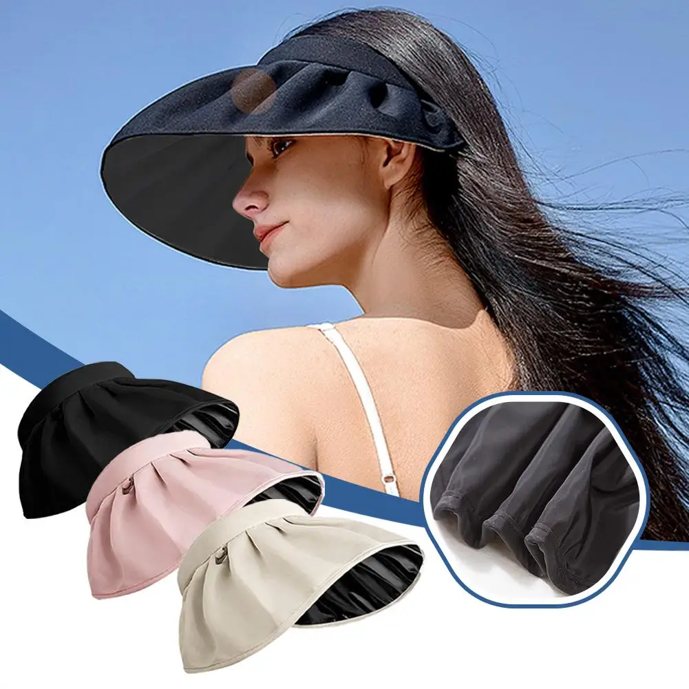 

Summer Shell Sunshade Foldable Hats Women Outdoor Beach UV Bucket Caps Hair Hats Wide Soft Use Sun Dual Brim Protection Hoo O0B6